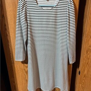 Striped Green and White Long Sleeve Dress